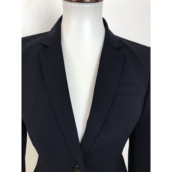 J. Crew 1035 Blazer Jacket Single Breast Wool Spandex Blue - Picture 2 of 10